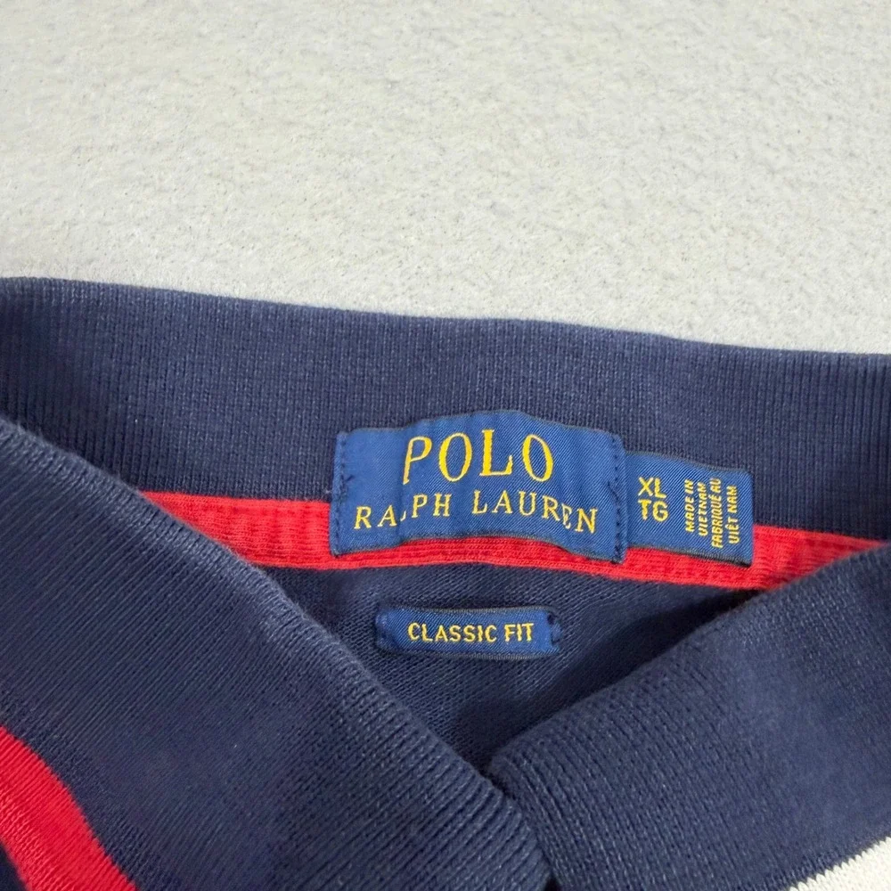 Polo Ralph Lauren Polo Shirt XL Navy USA Classic Fit Short Sleeve Shield Logo